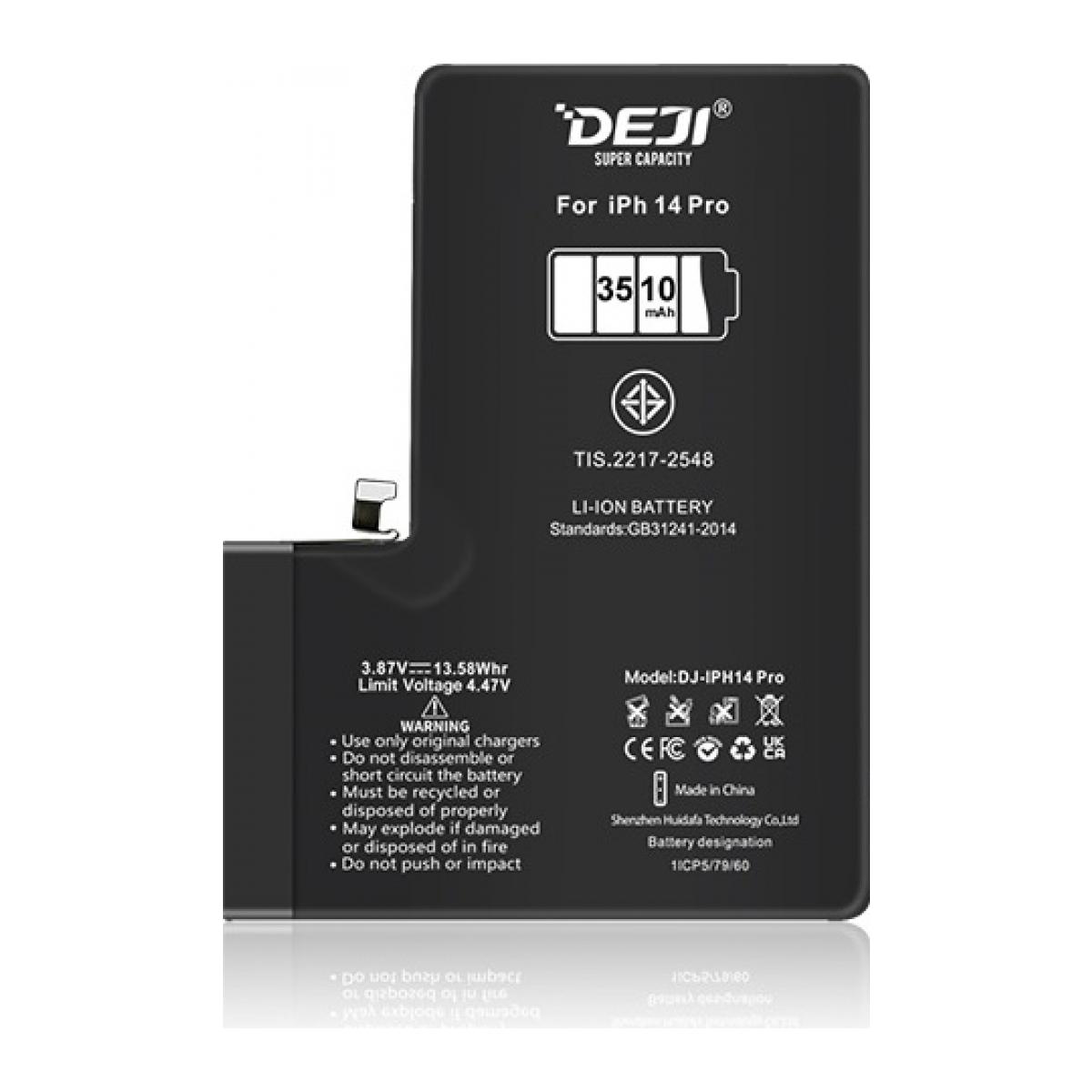 Усиленная батарея DEJI- iPhone 14 Pro 3510 mAh (для iPhone 14 Pro